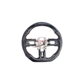FFP 2015-2023 Ford Mustang S550 Carbon Fiber Black Leather Red Stitching Steering Wheel - image 77