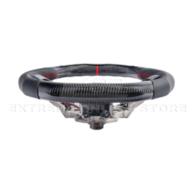 FFP 2015-2023 Ford Mustang S550 Carbon Fiber Black Leather Red Stitching Steering Wheel - image 78