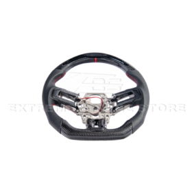 FFP 2015-2023 Ford Mustang S550 Carbon Fiber Black Leather Red Stitching Steering Wheel - image 81