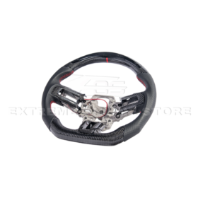 FFP 2015-2023 Ford Mustang S550 Carbon Fiber Black Leather Red Stitching Steering Wheel - image 82