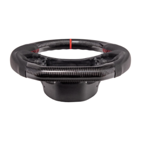 2014-2019 Chevrolet Corvette C7 Black Leather Red Stitching Carbon Fiber Steering Wheel - image 6