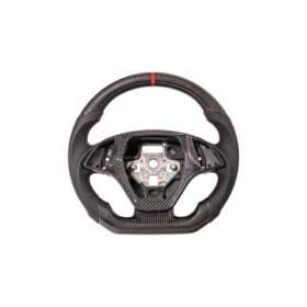 2014-2019 Chevrolet Corvette C7 Black Leather Red Stitching Carbon Fiber Steering Wheel - image 2