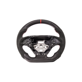 2014-2019 Chevrolet Corvette C7 Black Leather Red Stitching Carbon Fiber Steering Wheel - image 3