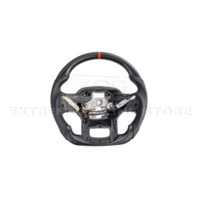 FFP F-150 CARBON FIBER Perforated Leather Red Stripe Steering Wheel - Image 3