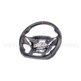 FFP F-150 CARBON FIBER Perforated Leather Red Stripe Steering Wheel - Image 5