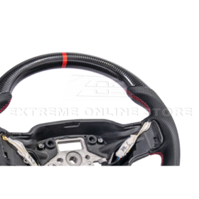 FFP F-150 CARBON FIBER Perforated Leather Red Stripe Steering Wheel - Image 9