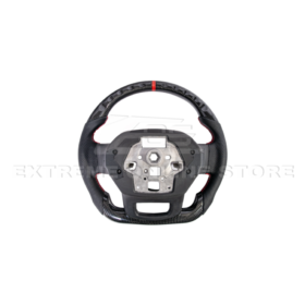 FFP F-150 CARBON FIBER Perforated Leather Red Stripe Steering Wheel - Image 13