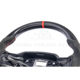 FFP F-150 CARBON FIBER Alcantara Leather Red Stripe Steering Wheel - Image 9