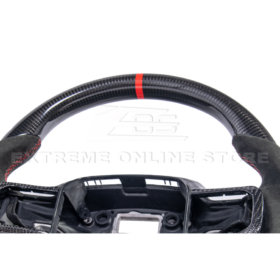 FFP F-150 CARBON FIBER Alcantara Leather Red Stripe Steering Wheel - Image 18
