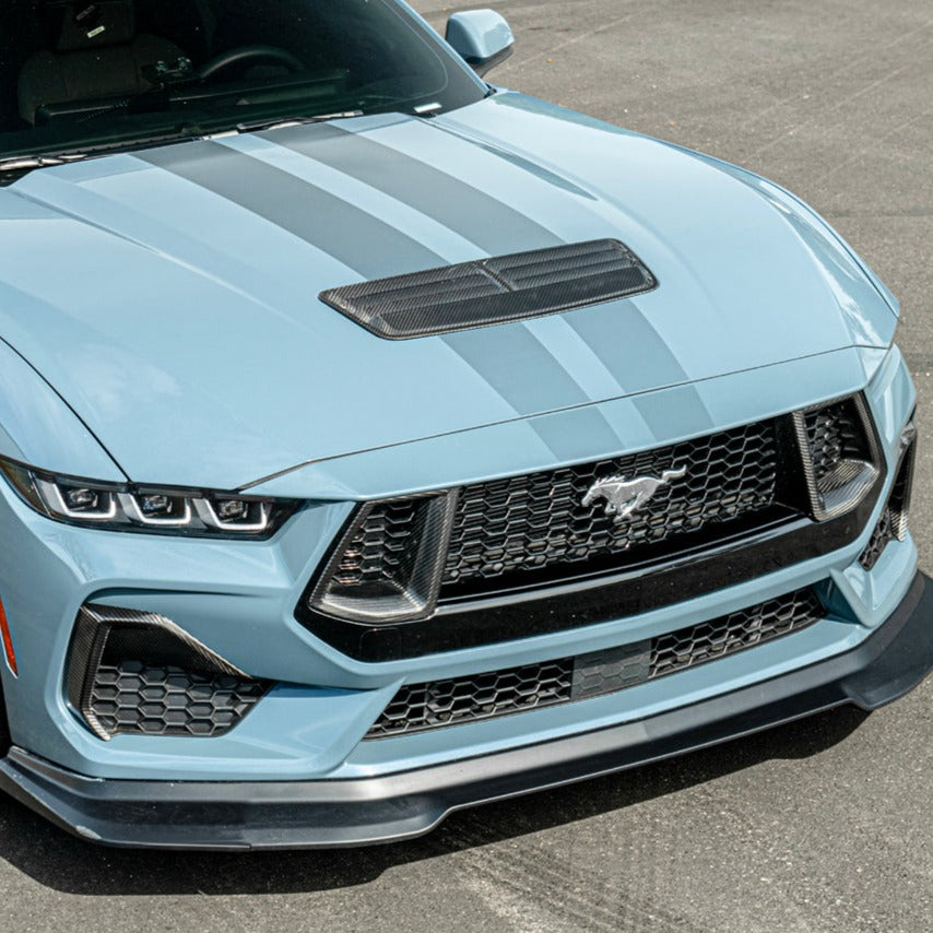 2024+ Mustang GT DRY CARBON FIBER Front Side Grille Inserts - Image 2