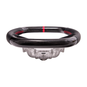 Extreme Online Store Corvette C8 CARBON FIBER Perforated Leather Red Stripe Steering Wheel - Image 5