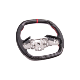 Extreme Online Store Corvette C8 CARBON FIBER Perforated Leather Red Stripe Steering Wheel - Image 8
