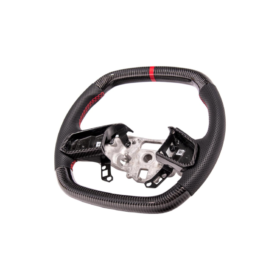 Extreme Online Store EOS Corvette C8 CARBON FIBER Perforated Leather Red Stripe Steering Wheel for C8 Corvette - Image 14