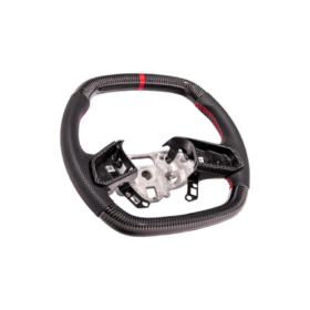 Extreme Online Store EOS Corvette C8 CARBON FIBER Perforated Leather Red Stripe Steering Wheel for C8 Corvette - Image 15