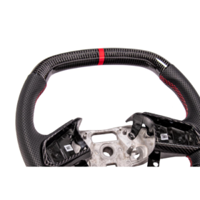 Extreme Online Store EOS Corvette C8 CARBON FIBER Perforated Leather Red Stripe Steering Wheel for C8 Corvette - Image 16
