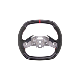 Extreme Online Store Corvette C8 CARBON FIBER Alcantara Leather Red Stripe Steering Wheel - Image 2