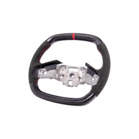 Extreme Online Store EOS Corvette C8 CARBON FIBER Alcantara Leather Red Stripe Steering Wheel for C8 Corvette - Image 7