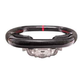 Extreme Online Store EOS Corvette C8 CARBON FIBER Alcantara Leather Red Stripe Steering Wheel for C8 Corvette - Image 11
