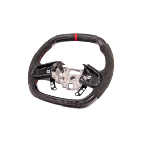 Extreme Online Store EOS Corvette C8 CARBON FIBER Alcantara Leather Red Stripe Steering Wheel for C8 Corvette - Image 15