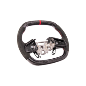 Extreme Online Store EOS Corvette C8 CARBON FIBER Alcantara Leather Red Stripe Steering Wheel for C8 Corvette - Image 14
