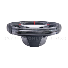 Extreme Online Store CAMARO CARBON FIBER Perforated Leather Red Stripe Steering Wheel - Image 6