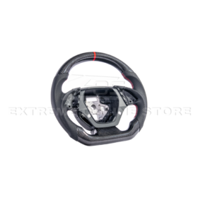 Extreme Online Store CAMARO CARBON FIBER Perforated Leather Red Stripe Steering Wheel - Image 4