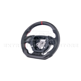 Extreme Online Store CAMARO CARBON FIBER Perforated Leather Red Stripe Steering Wheel - Image 5