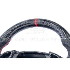 Extreme Online Store EOS CAMARO CARBON FIBER Perforated Leather Red Stripe Steering Wheel for Camaro - Image 19