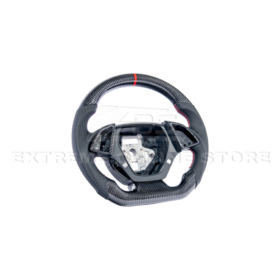 Extreme Online Store EOS CAMARO CARBON FIBER Perforated Leather Red Stripe Steering Wheel for Camaro - Image 15