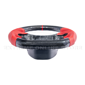 Extreme Online Store Corvette C7 Red Leather Red Stitching Carbon Fiber Steering Wheel - Image 4