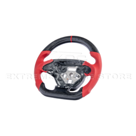 Extreme Online Store Corvette C7 Red Leather Red Stitching Carbon Fiber Steering Wheel - Image 7