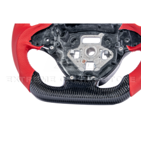 Extreme Online Store Corvette C7 Red Leather Red Stitching Carbon Fiber Steering Wheel - Image 8