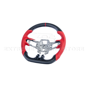 FFP 2015-2023 Ford Mustang S550 Carbon Fiber Red Leather Red Stitching Steering Wheel - image 7