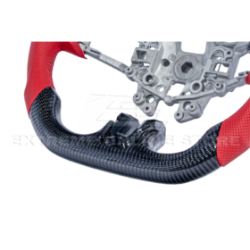 EOS 2015-23 Mustang Red Leather Red Stitching Carbon Fiber Steering Wheel