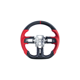 EOS 2015-23 Mustang Red Leather Red Stitching Carbon Fiber Steering Wheel