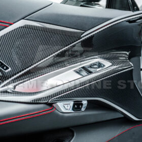 Extreme Online Store Corvette C8 DRY CARBON FIBER Window Switch Trim & Pillar Panel Cover - Image 4
