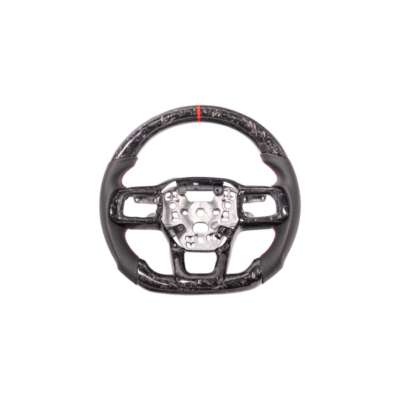 2024-Up Ford Mustang Forged CARBON FIBER Perforated Leather Red Stripe Steering Wheel