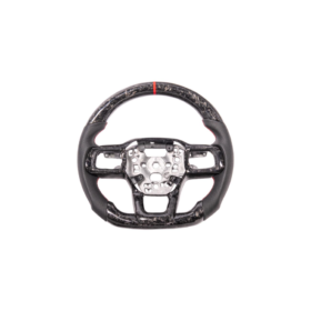 FFP 2024-Up Ford Mustang Forged Carbon Fiber Perforated Leather Red Stripe Steering Wheel - image 11