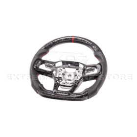 FFP 2024-Up Ford Mustang Forged Carbon Fiber Perforated Leather Red Stripe Steering Wheel - image 13