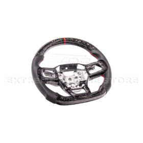 FFP 2024-Up Ford Mustang Forged Carbon Fiber Perforated Leather Red Stripe Steering Wheel - image 14