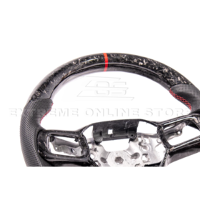 FFP 2024-Up Ford Mustang Forged Carbon Fiber Perforated Leather Red Stripe Steering Wheel - image 18