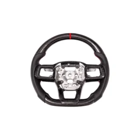 FFP Mustang S650 Carbon Fiber Perforated Leather Red Stripe Steering Wheel for S650 Mustang