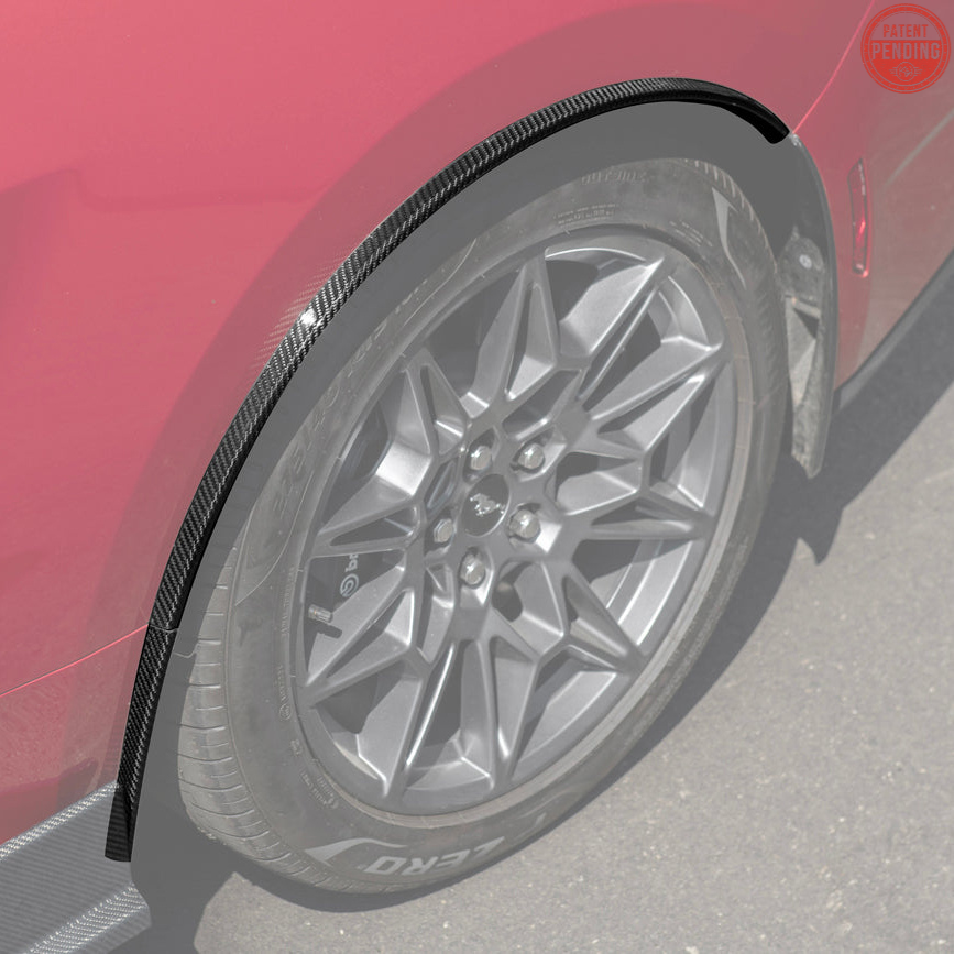 2024-Up Ford Mustang S650 DRY CARBON FIBER Rear Quarter Fender Flare Extension - FF Performance
