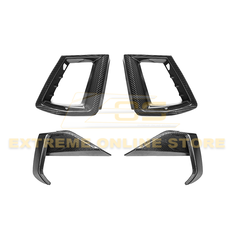 2024+ Ford Mustang GT DRY CARBON FIBER Front Side Grille Inserts - FF Performance