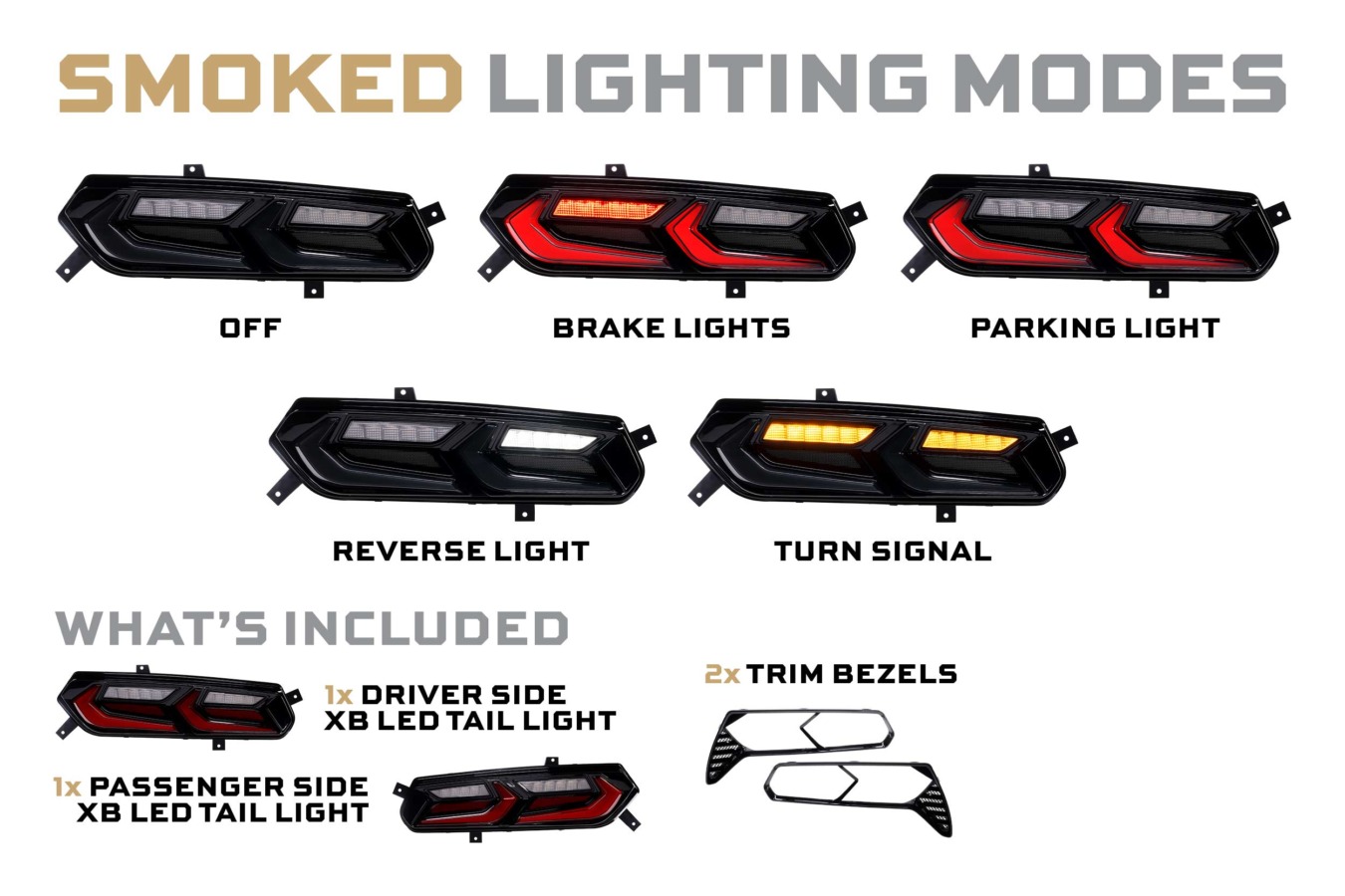 XB LED Tail Lights: Corvette C7 (14-19 / Smoked Lens Facelift / Set) (2)