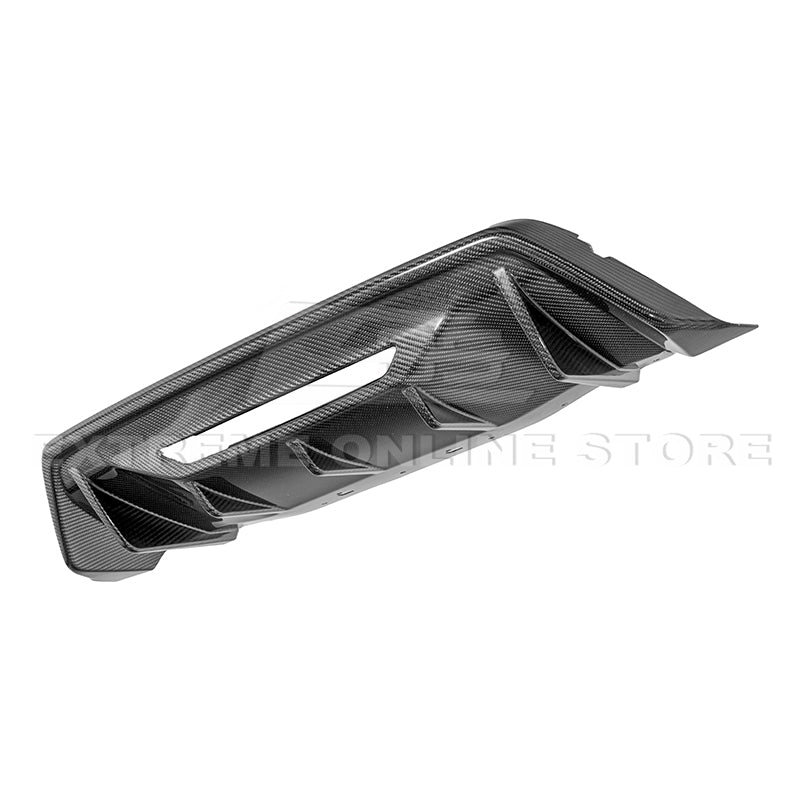 2024+ Ford Mustang Rear Finned Dry CArbon Fiber Bumper Diffuser - FF Performance