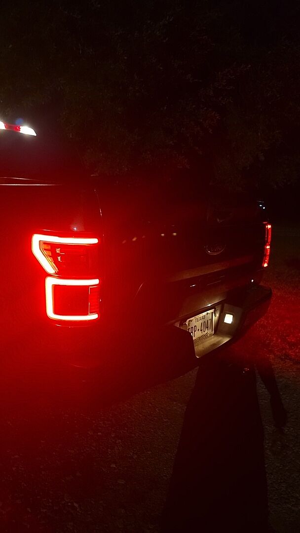 Morimoto XB LED brake light U-pattern lit up at night