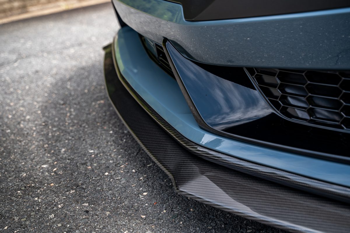 Carbon fiber splitter detail close-up