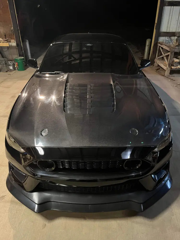 Muscle Auto Zone MAZ Mustang S550 GT500 Style Carbon Fiber Hood for Mustang EcoBoost