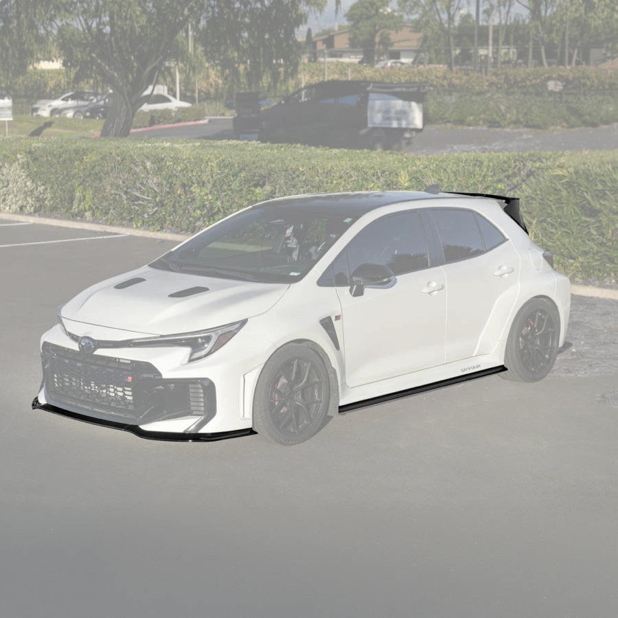 Extreme Online Store GR Corolla GR-Style Glossy Black Aero Kit (Lip + Skirts + Wing)